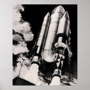 NASA Space Shuttle Trägerrakete Künstler Konzept Poster