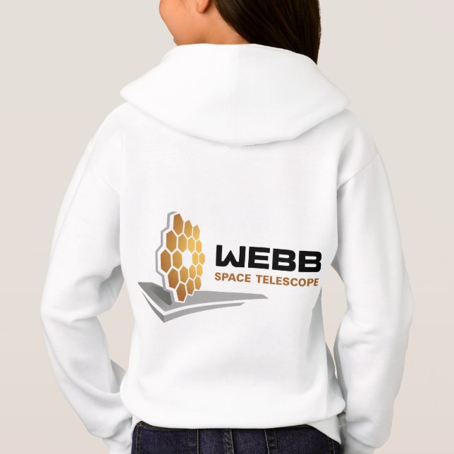 NASA Webspace Telescope Rocket White Kids" Hoodie (Rückseite)