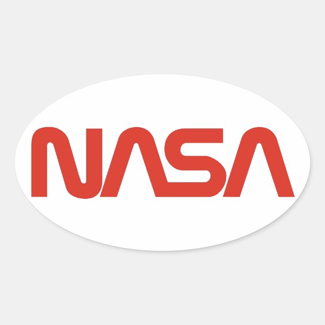NASA-Wurm-Logo Ovaler Aufkleber (Vorderseite)