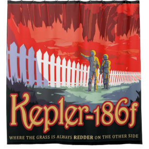 NASA Zukunft Reise Sci-Fi Poster - Kepler 186f Duschvorhang