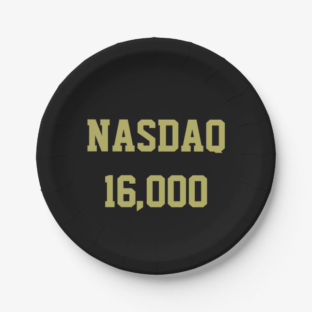 NASDAQ 16000 Stock Market Celebration Pappteller (Vorderseite)
