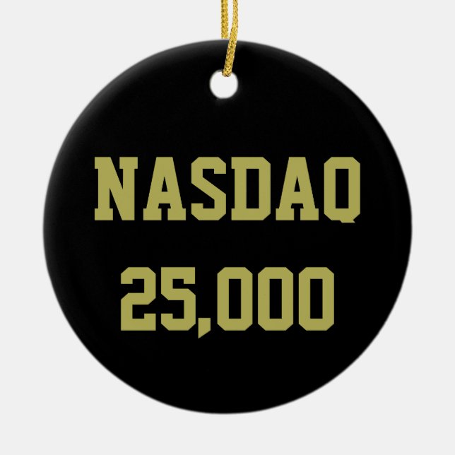NASDAQ 25000 Börsenfeier Keramik Ornament (Vorne)
