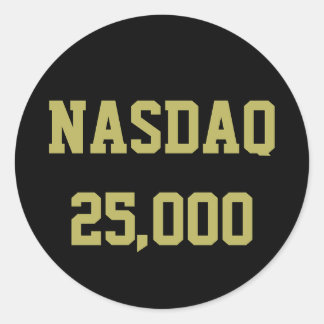 NASDAQ 25000 Börsenfeier Runder Aufkleber