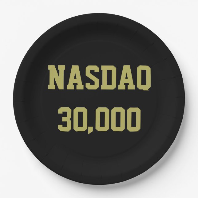 NASDAQ 30000 Börsenfeier Pappteller (Vorderseite)