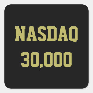 NASDAQ 30000 Börsenfeier Quadratischer Aufkleber