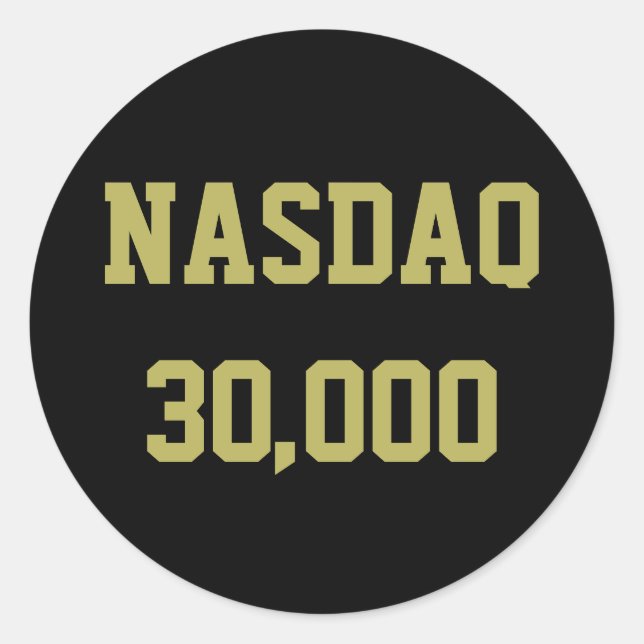 NASDAQ 30000 Börsenfeier Runder Aufkleber (Vorderseite)