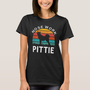 Nase Arbeit Pittie Akita Hund Silhouette Atika Hun T-Shirt