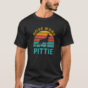 Nase Arbeit Pittie Dobermann Hund Silhouette T-Shirt