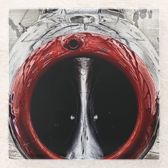 Nase des Flugzeug Glasuntersetzer (Vorderseite)