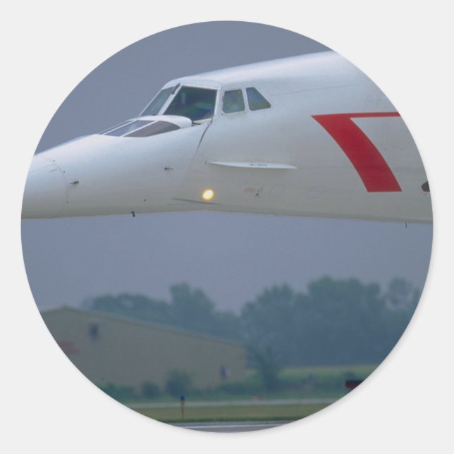 Nase eines British Airways Concordes Runder Aufkleber (Vorderseite)