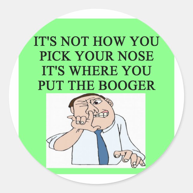 Nase pflücken runder aufkleber (Vorderseite)