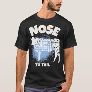 Nase zum Schwanz Kuh Fleischfresser Keto Paleo Diä T-Shirt