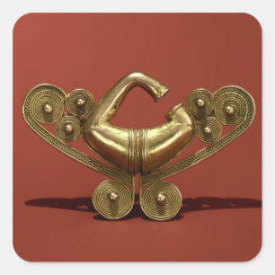 Nasen-Verzierung, Tairona Kultur Quadratischer Aufkleber