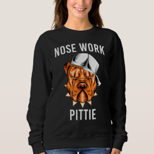 Nasenarbeitsplatte Pitbull Hundkopf-Gesicht Sweatshirt