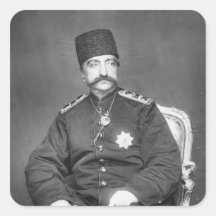 Naser AlLärm Shah Qajar von Persien Quadratischer Aufkleber