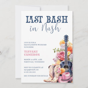 Nash Bash Cowgirl Junggeselinnen-Abschied Weekend Einladung