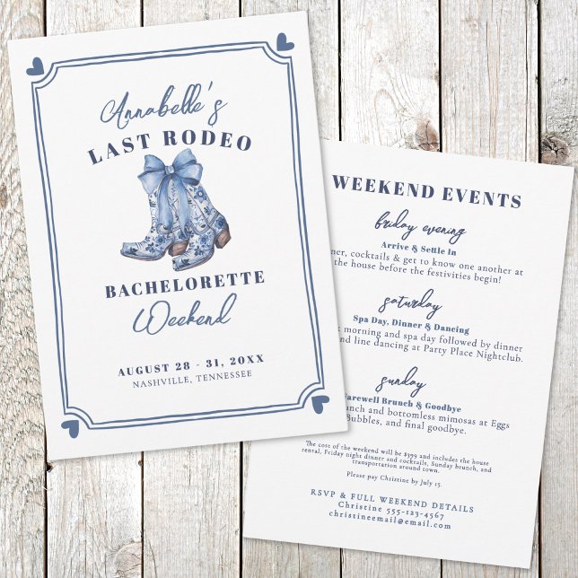 Nash Bash Last Rodeo Junggeselinnen-Abschied Einladung (Nash Bash Last Rodeo Bachelorette Party Invitation)
