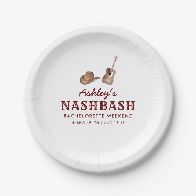 Nash Bash Nashville Junggeselinnen-Abschied Weeken Pappteller (Vorderseite)