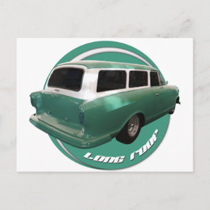 nash lange dach seafoam station wagon hot rod postkarte