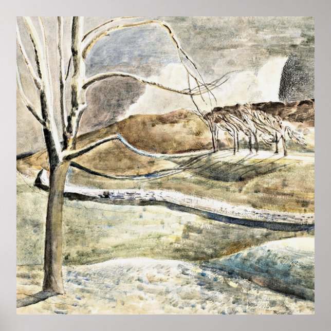 Nash - Moonrise über Cleeve Hill Poster (Vorne)