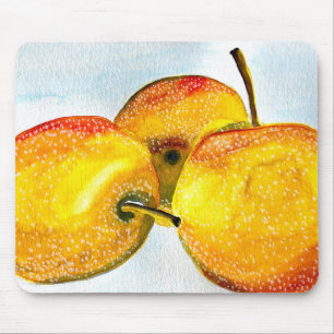 Nashi-Birne-gelbe Aquarellfrucht Mousepad