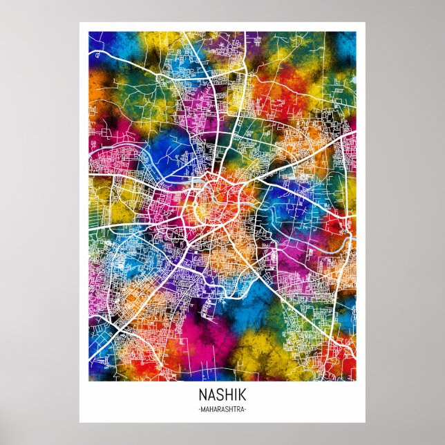 Nashik Maharashtra City Map Poster (Vorne)