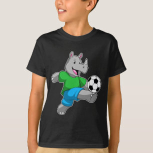 Nashorn als Fußballspieler mit Fußball-T-Shirt T-Shirt
