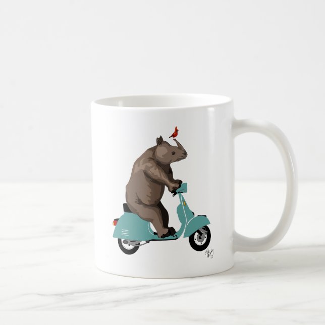 Nashorn auf Moped Tasse (Rechts)