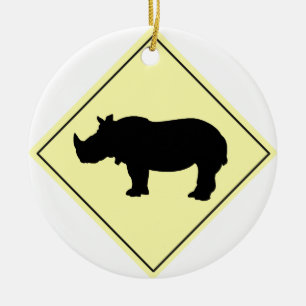 Nashorn, das Zeichen kreuzt Keramik Ornament