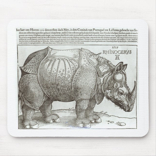 Nashorn, Druck gegeben Maximilian I (1459-1519 Mousepad (Vorne)