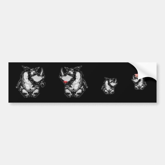 Nashorn-Familie Autoaufkleber (Vorne)