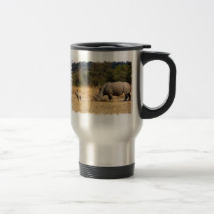 Nashorn-Familien-rostfreie Reise-Tasse Reisebecher