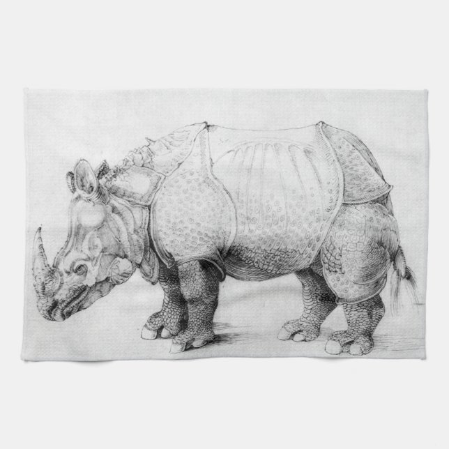 Nashorn-Geschirrtuch Albrecht Durer Küchentuch (Horizontal)