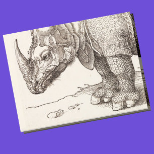 Nashorn-Holzschnitt Postkarte
