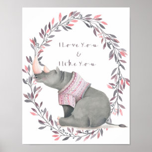 Nashorn Ich liebe dich Poster