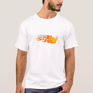 Nashorn in den Flammen T-Shirt