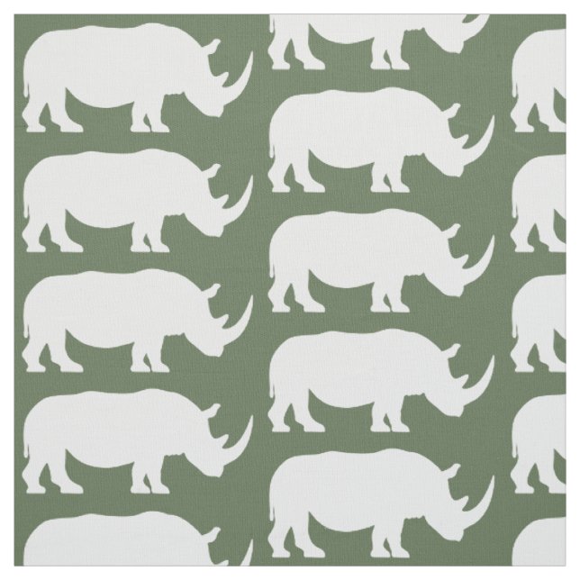 Nashorn in der Silhouette Stoff (Muster)
