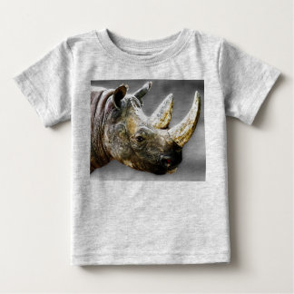 Nashorn-Kopf, graue Hintergrund-Malerei Baby T-shirt