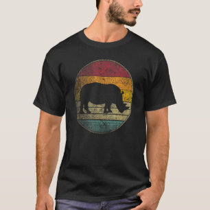 Nashorn Rhino Vintage Abgenutzt Retro 70er 80er T-Shirt