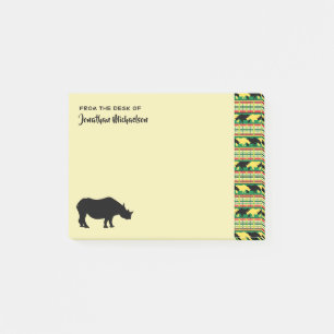 Nashorn-Safari-Webart-Muster personalisiert Post-it Klebezettel