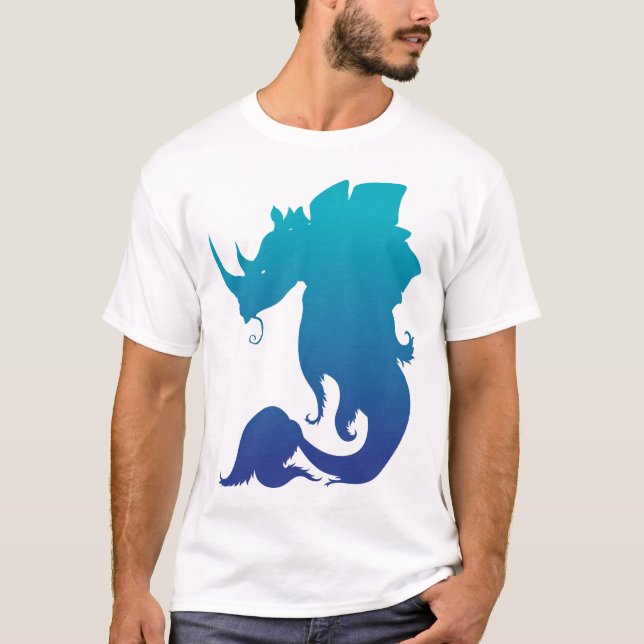 Nashorn-Stego-Fische T-Shirt (Wasser) (Vorderseite)