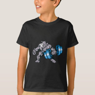 Nashorn stemmt Gewichte Bodybuilding Biest Fitness T-Shirt