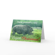 Nashorn-vegane Weihnachtskarte