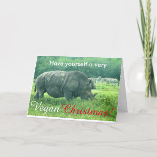 Nashorn-vegane Weihnachtskarte Feiertagskarte