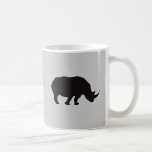 Nashorn Vintage-Holzschnitt Tasse