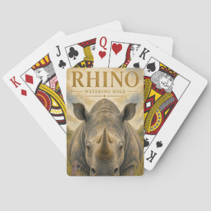 Nashorn-Wasserloch-Wildlife Spielkarten