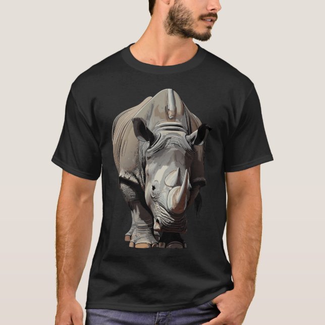 Nashorn-Wildtier T-Shirt (Vorderseite)
