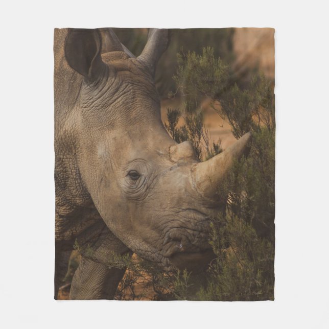 NASHORN WILDTIERE FLEECEDECKE (Vorderseite)