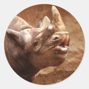 Nashornaufkleber Runder Aufkleber