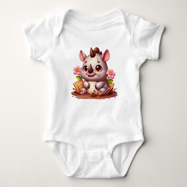 Nashornbaby Baby Strampler (Vorderseite)